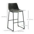 thumbnail image 3 of HOMCOM Bar Stools Set of 2, Bar Height Barstools with Back, Dark Grey, 3 of 10