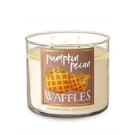 Bath and Body Works Pumpkin Pecan Waffles Candle - Large 14.5 Ounce 3-wick Limited Edition Fall Pumpkin (Best Smelling Bath And Body Works Candles)