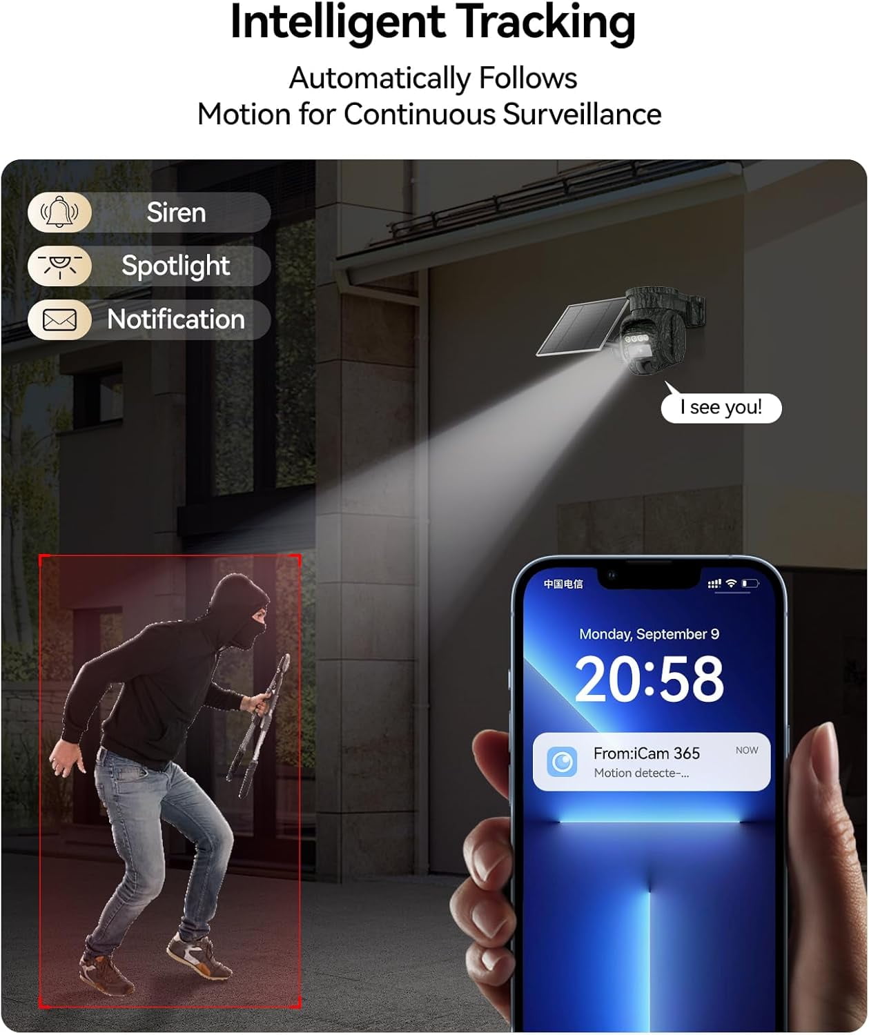 4G LTE Cellular Trail Camera with Solar Panel, No WiFi Security Camera Outdoor Wireless, 2K Live Video Game Camera Built-in SIM Card with 360° Pan Tilt, Motion Activated