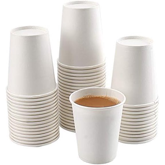 Paper Cups, 150 Pack 8 Oz Paper Coffee Cups, Disposable Cups for Party Home, White Hot Cups