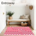 thumbnail image 3 of ODIKA 3'x5' Machine Washable Non-Slip Area Rug, Coral Zigzag Striped Anti Slip High Traffic Rug with Pad, Red, 595706, 3 of 8