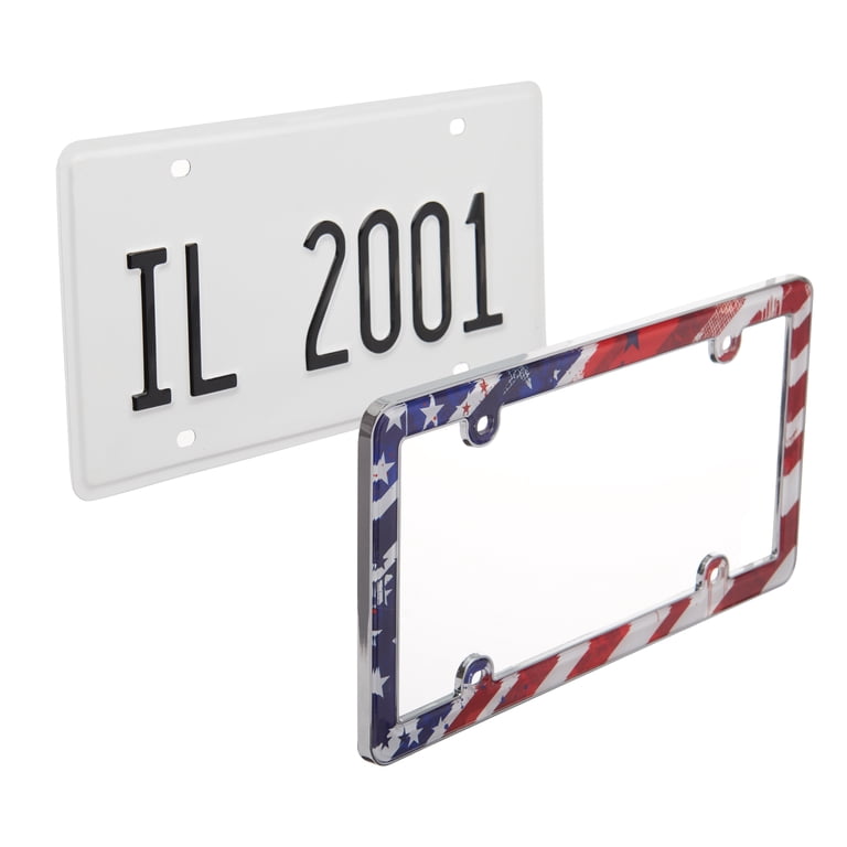 Auto Drive USA Flag Metal License Plate Frame photo 2