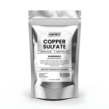 Motor God Copper Sulfate (Cupric Sulfate Pentahydrate) (CuSO4·5H2O) - Chemical (5lb)