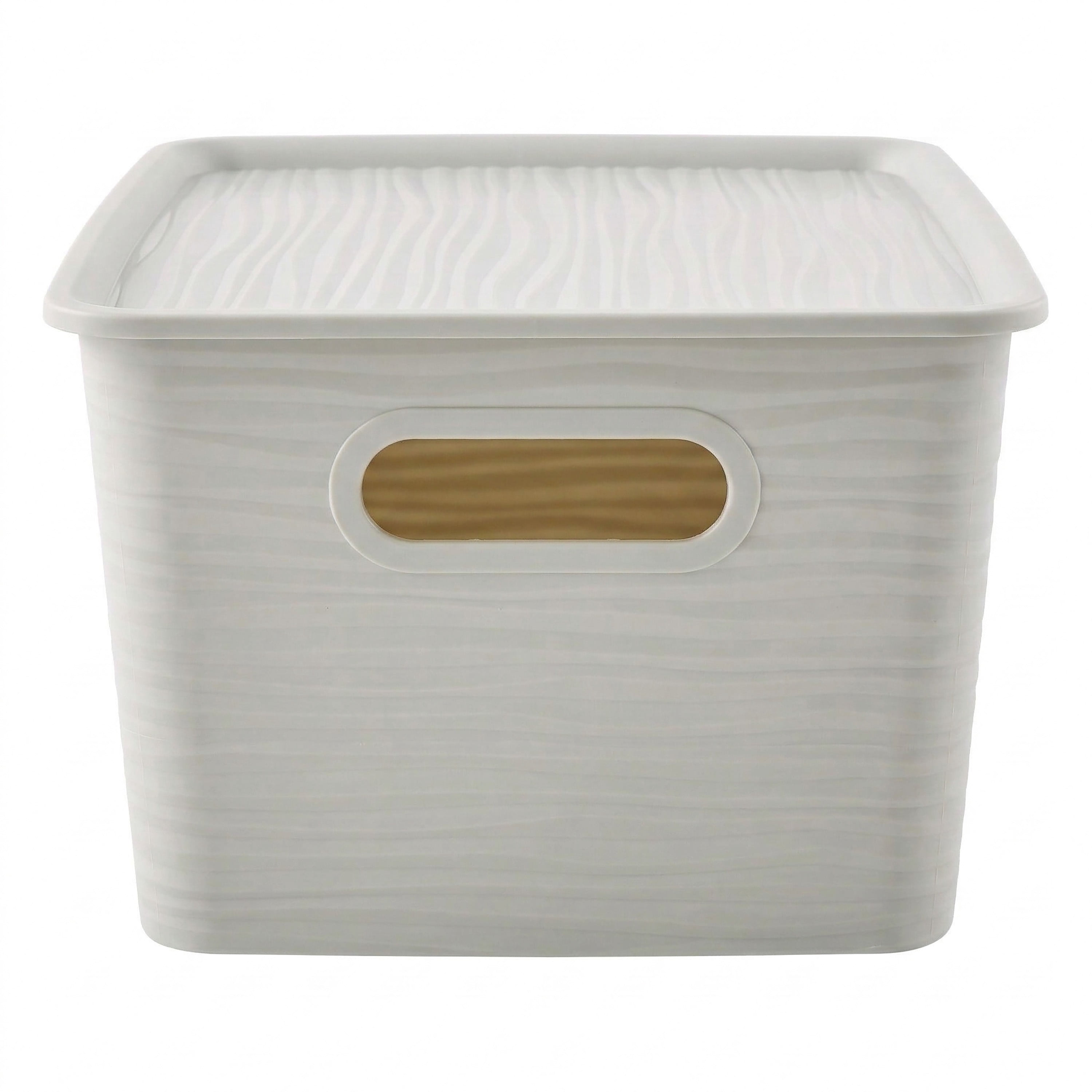 Simplify Large Wave Pattern Storage Box in Grey