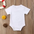 thumbnail image 3 of ITFABS Baby Romper Short Sleeve O-Neck Letter Snap Button Closure Jumpsuit, 3 of 7