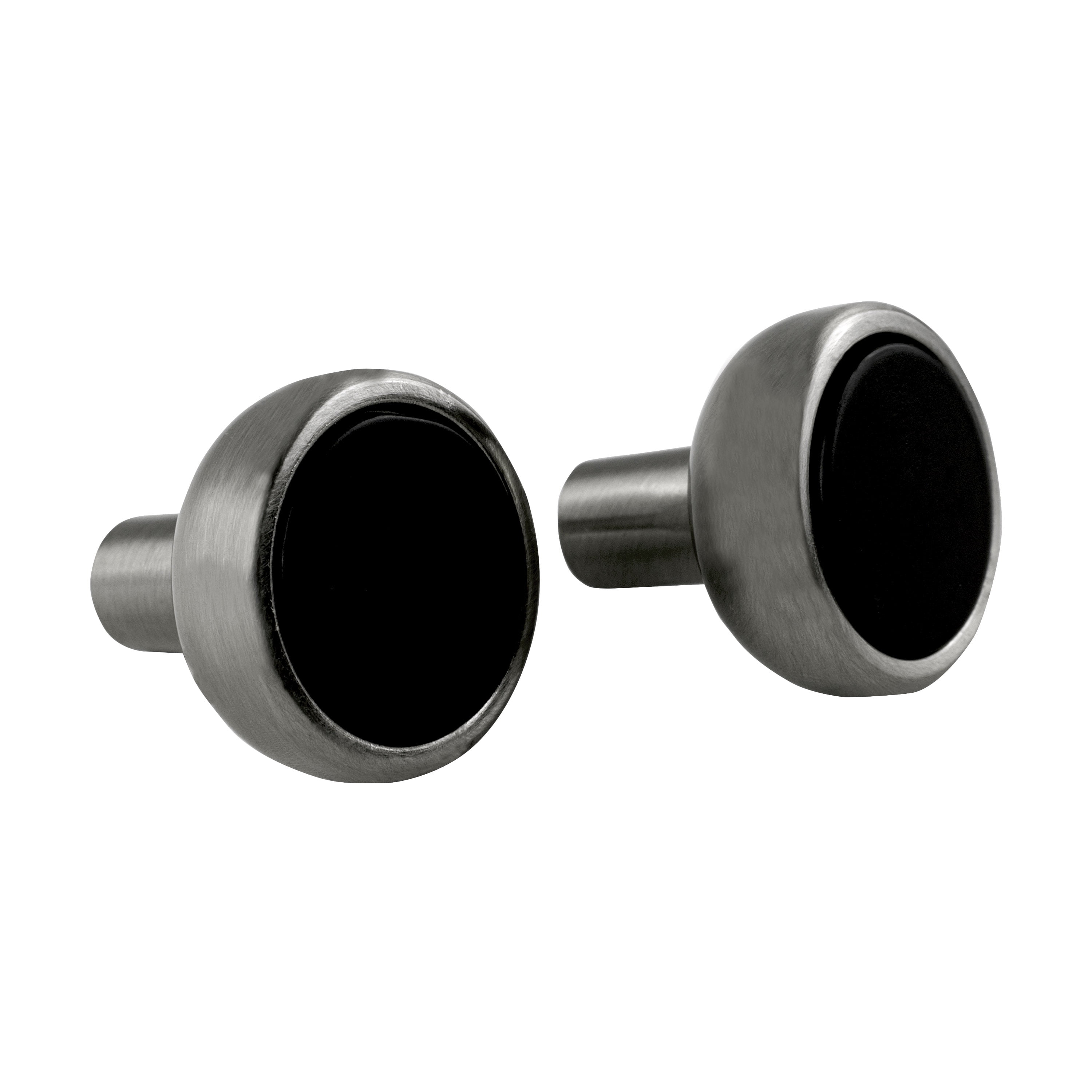 (2 pack) Better Homes & Gardens 2 Pack Matte Black & Satin Nickel Cabinet Knobs