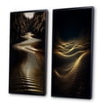 thumbnail image 3 of Designart "Concentric Sunlight Golden Waves II" Abstract Shapes Framed Wall Art Set Of 2 - Transitional Gold Framed Canvas Set For Living Room Decor, 3 of 6