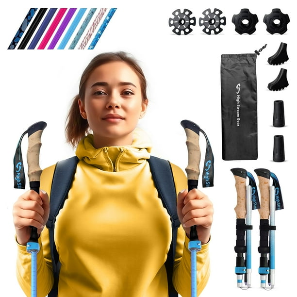 Bastones de senderismo plegables High Stream Gear, juego de 2