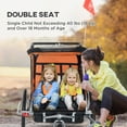 thumbnail image 4 of Aosom Elite 360 Swivel Bike Trailer for Kids Double Child Two-Wheel Bicycle Cargo Trailer With 2 Security Harnesses, Orange, 4 of 9