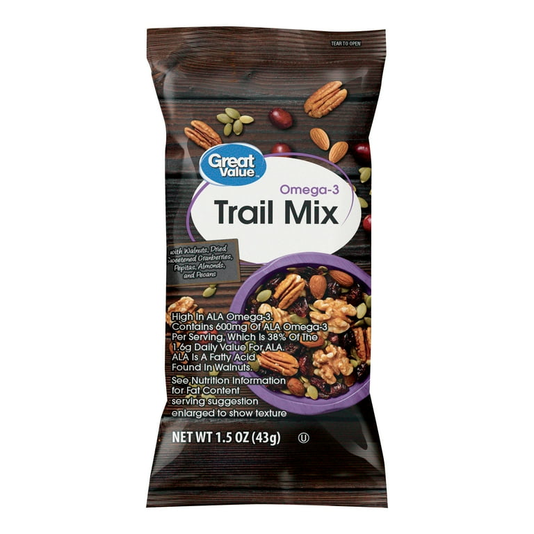 Great Value Omega 3 Trail Mix 1.5 oz 8 Count Walmart