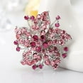 thumbnail image 4 of Opvise Lady Brooch Flower Shape Rhinestone Decor Anti-slip Shouder Bag Suit Coat Collar Hat Scarf Decoration Clothes Pin Party Prom Bride Wedding Garment Jewelry, 4 of 7