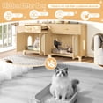 thumbnail image 3 of TOPCOMFY Cat Litter Box Furniture Hidden Enclosure with Scratching Board Doors Storage Drawer Wooden Cat Washroom House Table Nightstand Natural, 3 of 5