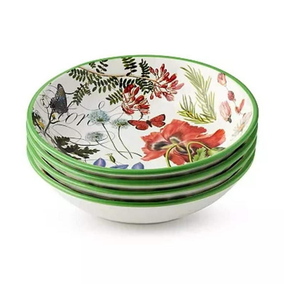 32 fl. oz. Multi-Colored Ceramic Greenhouse Soup Bowls (Set of 4)