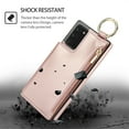 thumbnail image 4 of Allytechgroup for Samsung Galaxy Note 20 Wallet Case, Zipper Pocket Cards Holder RFID Blocking Ring Holder Stand Bumper Shockproof PU Leather Retro Phone Case for Samsung Galaxy Note 20, Rosegold, 4 of 8