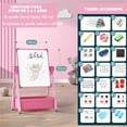 thumbnail image 4 of Caballete de 2 Caras, Viene con 121 accesorios Pizarrones para Niños Caballete de Arte 2 En 1pizarra Blanca y Negra de Doble Cara Pizarra Blanca Portátil para Jardín de Infantes y Hogar(Rosa), 4 of 9