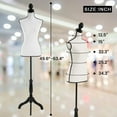 thumbnail image 5 of BestMassage Female Torso Dress Model Display Mannequin with Tripod Stand, 67", Cream, 5 of 8