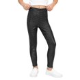 thumbnail image 2 of Lullu Girls Shiny Metallic Leggings High Waisted Dance Stage Performance Pants, Size 3-10, 2 of 4