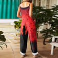 thumbnail image 4 of Halloween Jumpsuits for Women One Piece Sleeveless Print Linen Rompers Pants with Pocket Baggy Overalls, 4 of 6