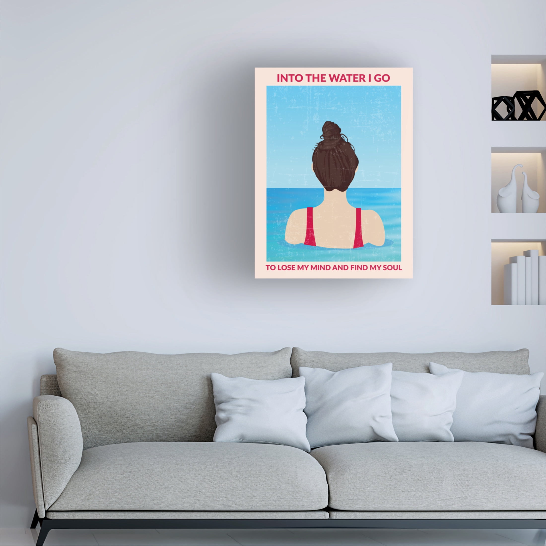 Trademark Fine Art Jon Downer  Into the Water red Canvas Wall Art
