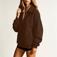 thumbnail image 4 of Hurxie Womens Zip Up Sweatshirt Full-zip Fleece Track Jackets Fall Fashion Outfits Winter Clothes with Pockets, 4 of 6