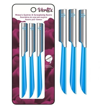 Vertex Beauty Womens Face Razor For Peach Fuzz Removal Facial Hair Shaver Dermaplaning Tool Women Travel Trimmer To Remove Fine Hair Blue Eyebrow Razors Remover Dermaplane Exfoliating Sensitive Skin