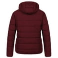 thumbnail image 3 of Chrisuno Plus Size Winter Coats for Women Lightweight Puffer Jacket Packable Puffy Jackets Women's Ultra Light Weight with Hood Wine Red 3X, 3 of 5