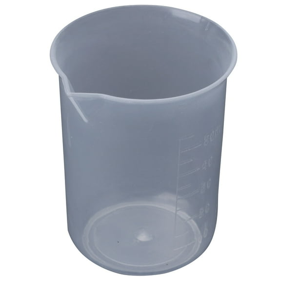 Qilidiba 50mL Graduated Beaker Clear Plastic Measuring Cup for Lab 2 Pcs
