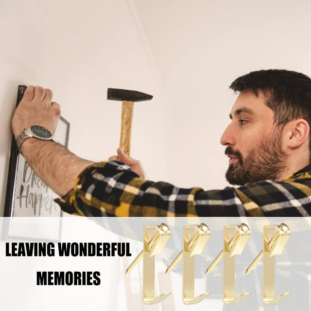 tredstone 100x Heavy Load-bearing Picture Hangers All Surface Suitable And Gold/Silver Simple Picture Hanging Gold 1Set