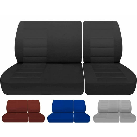 Fits 1988-1991 Chevy C/K 1500 Seat Covers 40/60 Split bench NO HR Cotton:Solid Charcoal
