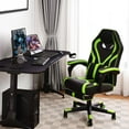 thumbnail image 2 of Giantex  Gaming Chair,  Ergonomic Recliner Chair w/Massage Lumbar Pillow, Adjustable Backrest, Footrest & Wheels, Racing Style Video Chair for Home Office, Green, 2 of 8