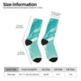 thumbnail image 2 of Pofeuu Teal Turquoise 1 Print Crew Socks, Adult Running Hiking Socks for Youth and Adult, 2 of 6