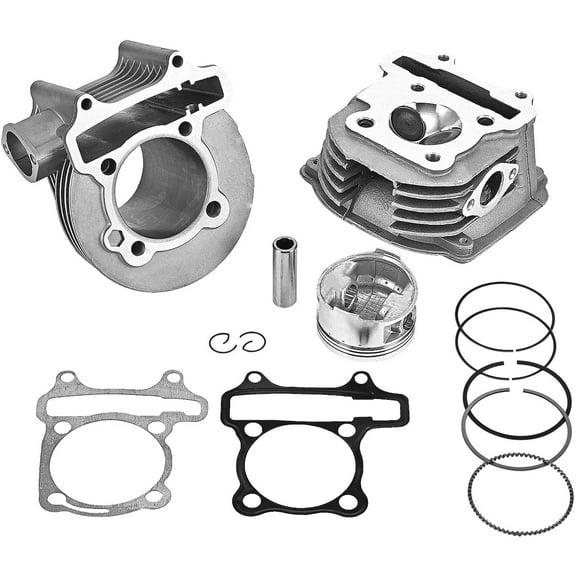 GY6 125cc/150cc Engine Upgrade to 180cc with Cylinder Head Valves and Rebuilt Kit, 61mm Big Bore kits with Piston and Ring Assy for 152QMI 157QMJ Engine Chinese Scooter Moped ATV Go Kart Quad
