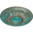 thumbnail image 3 of Ekena Millwork 19"OD x 1 1/2"P Granada Ceiling Medallion (Fits Canopies up to 7 1/8"), Hand-Painted Copper Green Patina, 3 of 7