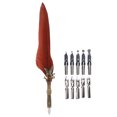 thumbnail image 2 of Feather Pen Set,Vintage Quill Pen Feather Signature Pen Set Antique Calligraphy Ink Dip Pen With 10 Replacement Nibs For Writing Drawing Signature Wedding Decoration, 2 of 8