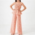 thumbnail image 5 of FSYBOA Girls Outfit Set, Sleeveless Summer Stretch 2Piece Tank Tops and Pant Set Orange Size 5-6T, 5 of 7