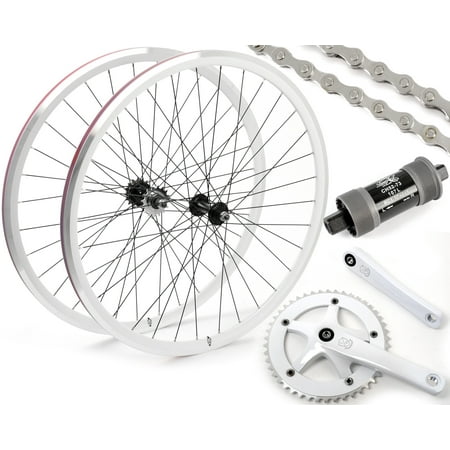 EighthInch Fixed Gear/Single Speed Conversion Kit 700c Wheelset Cranks // (Best Single Speed Conversion Kit)