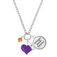 thumbnail image 1 of Delight Jewelry Orange Crystal Bicone - Purple Heart Nurse Strong Zoe Necklace, 1 of 4