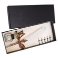 thumbnail image 3 of Feather Pen Set Craft Retro Carved Stainless Steel Writing Suit with Complete Accessories and Scientific Grip Design for Gothic and Italian Calligraphy Practice, 3 of 8