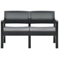 thumbnail image 5 of vidaXL Patio Garden Bench Loveseat with Cushions for Backyard Porch Plastic, 5 of 12