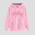 thumbnail image 4 of Mceream Valentines Day Chandails à Capuchon Chandails en Molleton pour Femmes Mignons Pulls de Vacances à Paillettes Manches Longues Hauts Décontractés Col Rond Chandails en Molleton Grande Taille Vêtements Rose TTG, 4 of 4