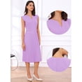 thumbnail image 2 of DARING DIVA Women's V Neck Sleeveless Button Pleated Midi Dresses XL Purple, 2 of 6