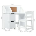 thumbnail image 4 of Kids Wooden Art Desk and Chair Set – Featuring Hutch, Bulletin Board, Storage Cabinets, Bookshelf – Computer Writing Table for Studying, Art, and Homework, 4 of 7