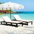 thumbnail image 1 of Gymax Lot de 2 Chaises Longues Inclinables de Patio en Rotin Rembourrées avec Hauteur Réglable, 1 of 10