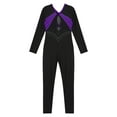 thumbnail image 4 of DPOIS Kids Girls Shiny Rhinestone Long Sleeve Full Body Unitard Jumpsuit Purple 8, 4 of 7