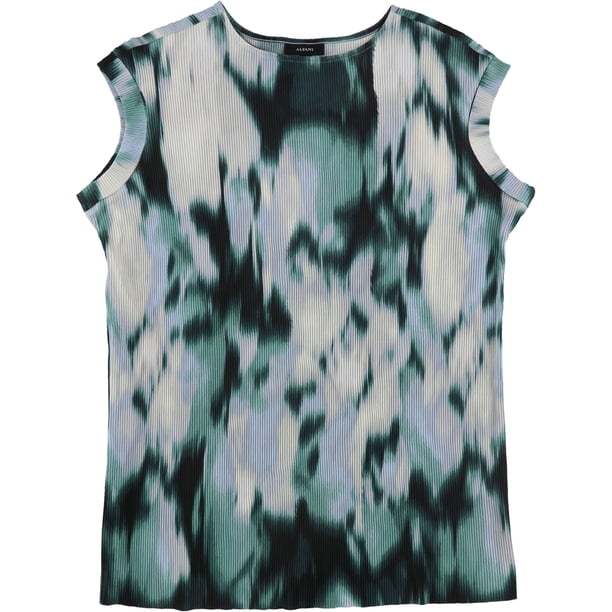 Alfani Blusa tipo túnica con manga casquillo acanalada para mujer, multicolor, pequeña