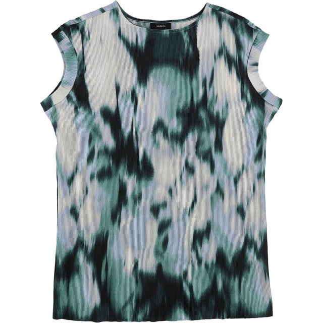 Alfani Blusa tipo túnica con manga casquillo acanalada para mujer, multicolor, pequeña
