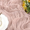 thumbnail image 4 of Rose-Gold Table Runner Cheesecloth Gauze Rustic Premium Cotton Cheese Cloth Table Runner 120 Inch 10 Ft for Wedding Bridal Long Sheer Boho Home Decorationsciozy, 4 of 6