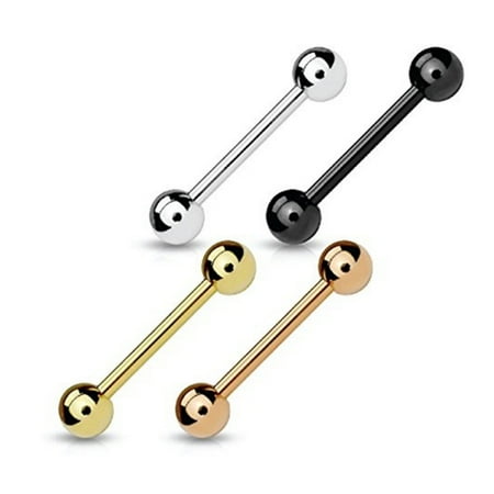 - Tongue Ring Straight Barbell Barbells 14G (1.6mm) Stainless Steel