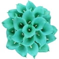 thumbnail image 2 of Mini Artificial Calla Lily 10 Stem Bridal Bouquets Artificial Latex Real Touch Flowers for Home Party Decor (Teal Blue White), 2 of 5