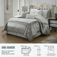 thumbnail image 6 of Lanco Cavalier Faux Fur 7 Piece Comforter Set White/Grey, Bed Size California King, Fill Polyester, Solid Color, 6 of 7